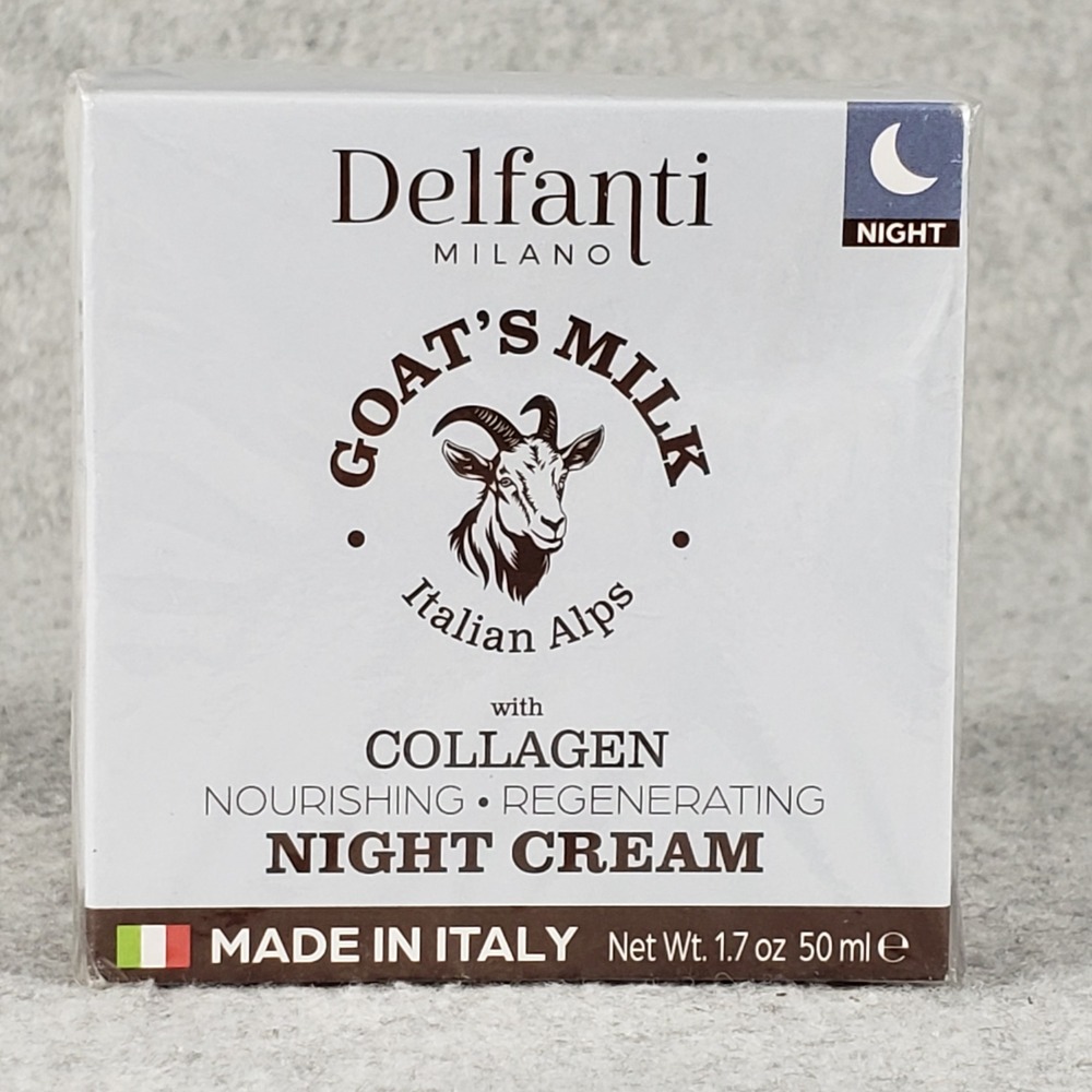 Delfanti Milano‎ Night Cream Goat Milk Collagen Regenerating 1.7oz Made in Italy